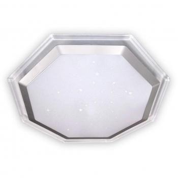 Plafón Octogonal Estrellado LED Otto 60W Dimmable 3CCT Regulable con Borde Cromado