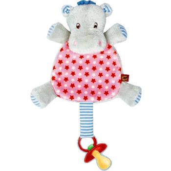 Die Spiegelburg Hipp, Hipp, Hippo. Hipopótamo peluche Doudou con chupete rosa para el felicidad del bebé