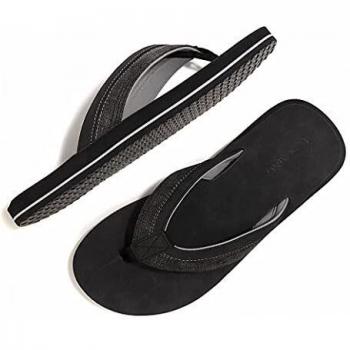 ARRIGO BELLO Chanclas Hombre Flip Flops Cuero Sandalias Verano Antideslizante Piscina Playa Interior Talla 41-46