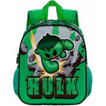 Mochila Infantil 3D Hulk Vengadores Marvel Karactermania Greenmass 31cm Verde