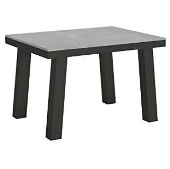 Mesa extensible Bridge Evolution 90x120/224 cm con superficie de cemento y estructura antracita