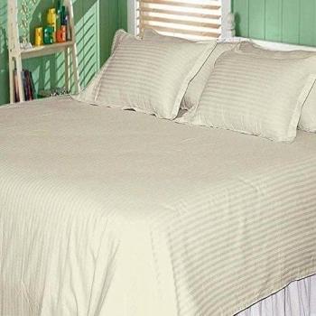 Multidireccional 100% algodón egipcio de 500 hilos 32 cm con bolsillo 4 piezas Juego para cama de Euro rey IKEA tamaño Color rayas de Color marfil