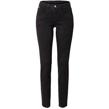 Cream Women's Skinny Fit Midrise Waist Regular Waistband 5 Pockets Jeans, Pitch Black Unwashed