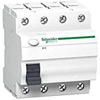 Schneider Electric A9Z05463 ID K, Interruptor Diferencial, Clase AC, 4P, 63A, 30mA, 68mm x 72mm x 81mm, Blanco