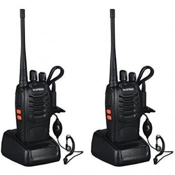LESHP Walkie Talkie (UHF 400-470 MHz, 128 canales, 105 CDCSS, alcance de hasta 6 km ) Juego de 2