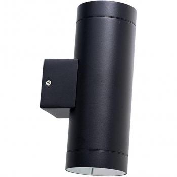 Aplique de exterior Dyberg Larsen Stege, 2 luces, color negro mate, IP44
