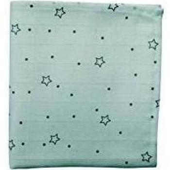Musselina Maxi de Bambú Antibacteriana 120 x 120 cm - Estrellas Grises