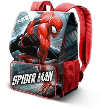 Mochila Expandible Spiderman Rain - Mochila con solapa y dos hebillas, bolsillos laterales de malla, dimensiones 30 x 45 cm, gran capacidad de 28 L