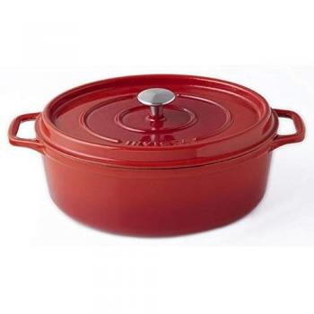 Cocotte Ovalada Invicta 33 cm Rubí - Hierro Fundido Emaillado - Compatible con Inducción