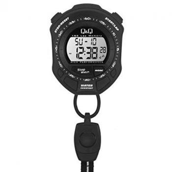 Cronómetro Q&Q Fashion MF01J002Y - Plástico - Cronógrafo - 3 Atm - Cristal - Estuche Incluido - Cuarzo - Negro