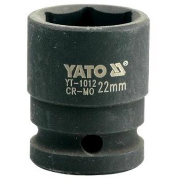 Yato YT-1012 Toma de Llaves de Impacto - Cubos Insertables, compatible con herramientas neumáticas y eléctricas, fabricado en acero al cromo vanadio, acabado mate, alta resistencia a la torsión y