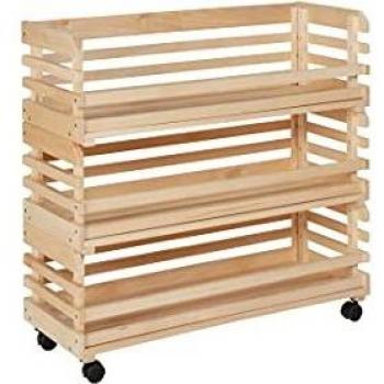 Inter Link Mr. Potato 60100450 Carro de Cocina, Natural, 79 x 30 x 80H cm