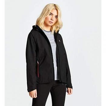 Dare2b Compete-Chaqueta Forrada con Capucha, Tejido Ligero, Impermeable Y Transpirable, Costuras Selladas, Bolsillo con Cremallera Jackets Waterproof Shell, Mujer, Black, 8