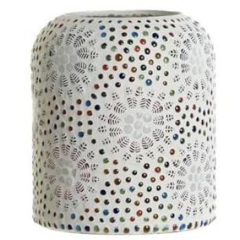 Lámpara de mesa DKD Home Decor Blanco Multicolor Aluminio Cristal 40 W 220 V 15 x 15 x 18 cm