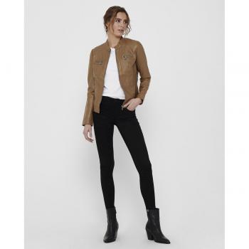 Cazadora biker de polipiel Only Bandit marrón para mujer