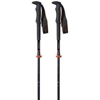 Bastones de Senderismo de Carbono Komperdell FXP.4 Approach Vario Compact - Ajustables 105-125 cm, Color Negro
