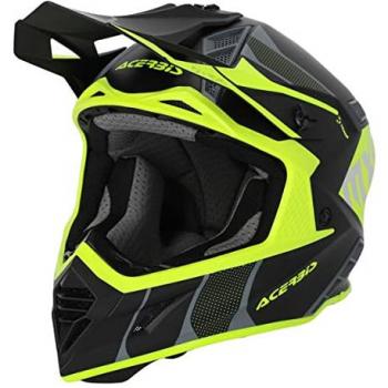 Acerbis Casco de Cross X-Track 2023 Negro-Amarillo Flúor XS