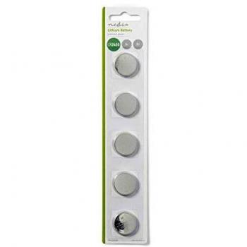 Nedis BALCR24505BL Batería de Botón de Litio CR2450 | 3 V | 5 Unidades | Estuche