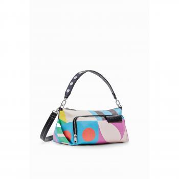 Desigual NOCHENTERA URUS MAXI Women's Shoulder Bag in Multicolour, Pink Polyethylene Handbag, Multicolor Shoulder Bags for Women, Size: ONE SIZE, Pink Handbag with Multiple Pockets