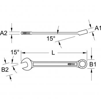 Llave combinada BRONZEplus 15 mm KS Tools