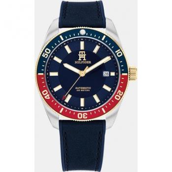 Reloj automático de hombre Tommy Hilfiger TH85 con correa de piel azul - Modelo 1792141