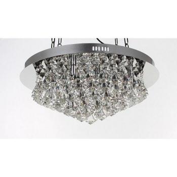 Plafón de Techo Diseño Parma Cromo 22 Cm con 8 luces, acabado cromado