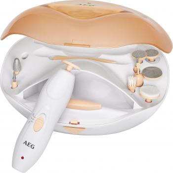 Juego de manicura/pedicura AEG MPS 5693 con secador de uñas, 10 cabezales y funcionamiento a batería y red