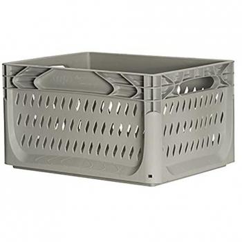 Caja Industrial Perforada 40x30 H 22 cm Gris