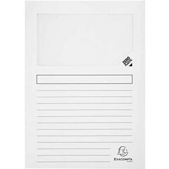 Exacompta 50151E - Lote de 100 Subcarpetas Super 180 con Ventana e Impresas, Color Blanco