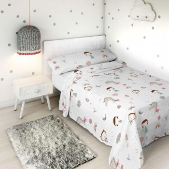 HACIENDO EL INDIO S2801051 Juego de Sábanas Pink Unicorn, Cama de 90, Multicolor, 160 x 270 cm