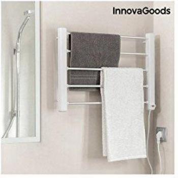 InnovaGoods Toallero Eléctrico de Pared, Aluminio y ABS, Blanco/Gris, 60x43x4 cm