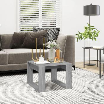 Mesa auxiliar Sonoma 50x50x35 cm madera contrachapada gris