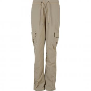 Urban Classics Women's 5XL Relaxed Fit Nylon Cargo Pants in Concrete