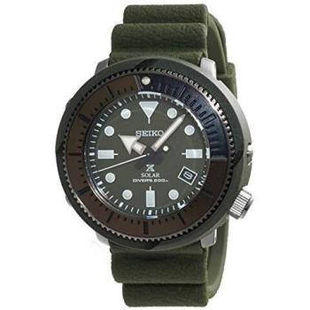SEIKO Mens Analogue Solar Powered Watch with Silicone Strap SNE535P1
