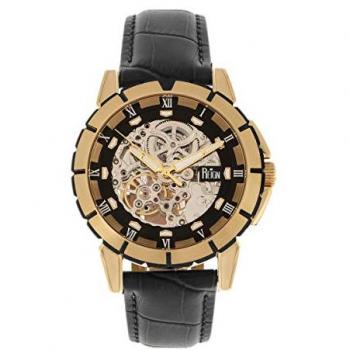 Reign Philippe Automatic Skeleton Gold Leather Band Watch - One Size