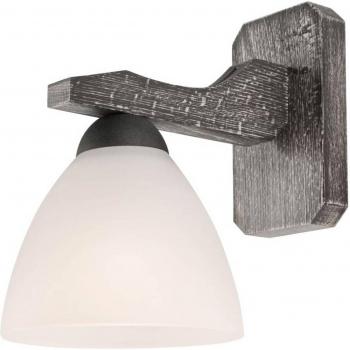 Aplique de pared Euluna Haro, vidrio, haya grafito/blanco, 1x E27
