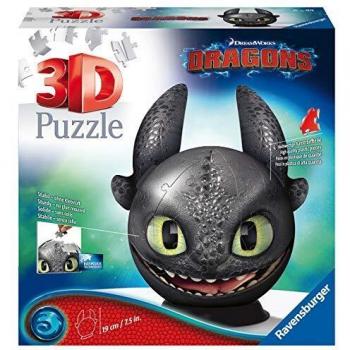 Puzzle 3D Ravensburger Dragons 3 - Bezzubka con Orejas, 72 Piezas, A partir de 6 Años