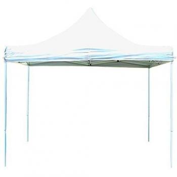 Carpa plegable TOOLPORT 3x3m Gazebo de acero sin paneles laterales color blanco, modelo ECONOMY con estructura de 30mm