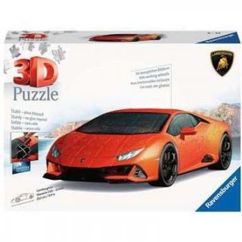 Puzzle 3D Lamborghini Huracán EVO Ravensburger, 108 piezas, color naranja