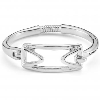 Brave Silver Plated Metal Alloy Bracelet with Rectangular Link for Women