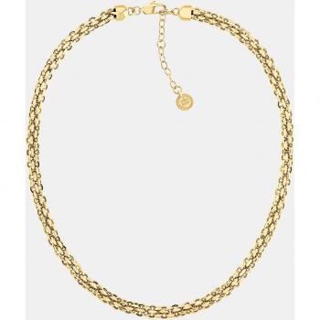 TOMMY HILFIGER Collar Intertwined Circles de acero dorado