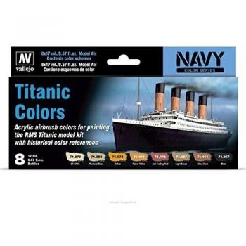 Conjunto de Acrílicos Vallejo 71646 para el Transatlántico Titanic - 8x17ml