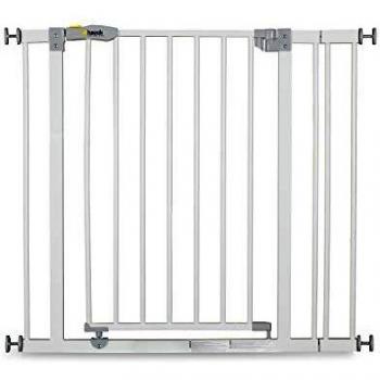 Cancelletto de Seguridad Open N Stop con Prolongador de 9 cm (84 - 89 cm), Sin Taladros, Apertura con una Mano, Metal Blanco