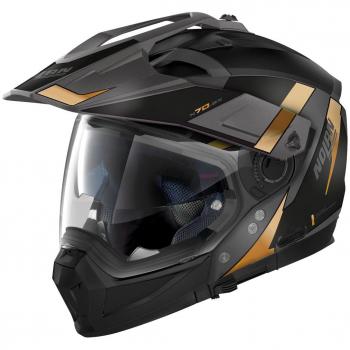 Nolan Casco Integral N70-2 X 06 Skyfall Negro-Naranja, características: diseño aerodinámico, sistema de ventilación eficiente, visera anti-rayaduras, interior desmontable y lavable, compatibilidad con sistemas de