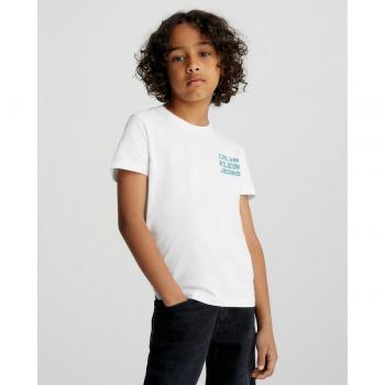 Camiseta de niño blanca de manga corta Calvin Klein