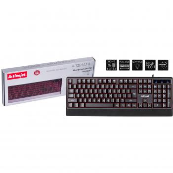 Teclado Activejet K-3255 Negro USB