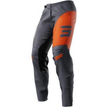 Pantalones de motocross Shot Devo Star Naranja, Gris