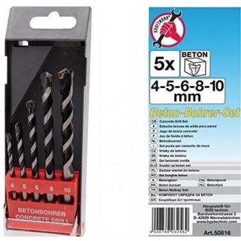 BGS Diy 50816 | Juego de brocas para hormigón | 4-10 mm | 5 piezas