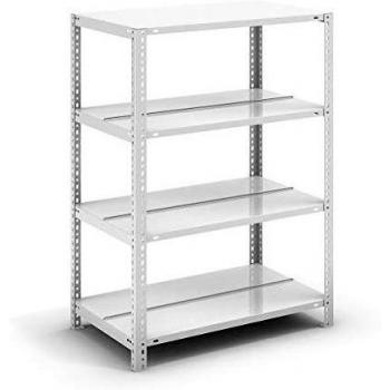 Estantería atornillable para archivadores Hofe 868132, gris claro RAL 7035, altura 1150 mm, doble cara, dimensiones 750 x 600 mm