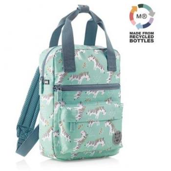 Mochila cuadrada reciclada con estampado de cebra